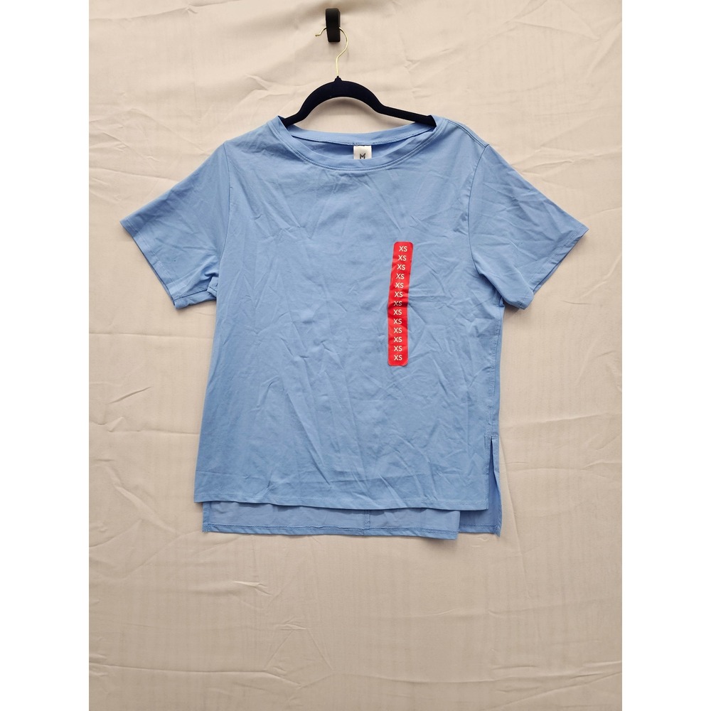 Members Mark Active Tee Womens XS Blue Short Sleeve Moisture Wicking Crew Neck